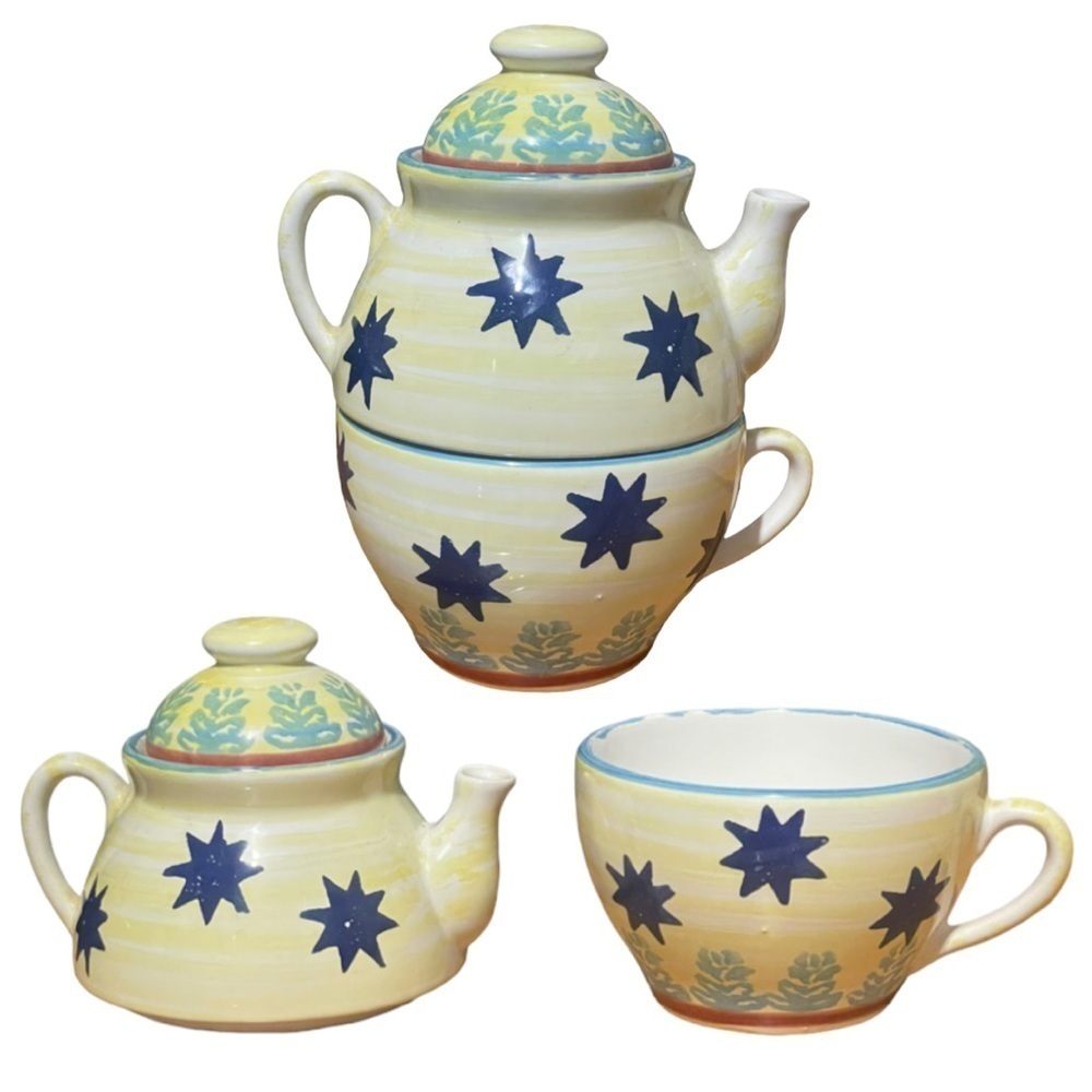 Smith & Hawken Personal Teapot Hand Painted
